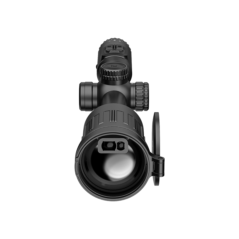 The built-in electronic rangefinder thermal imaging scope features AI+ super-resolution technology for clearer images, with a resolution of 640×512.