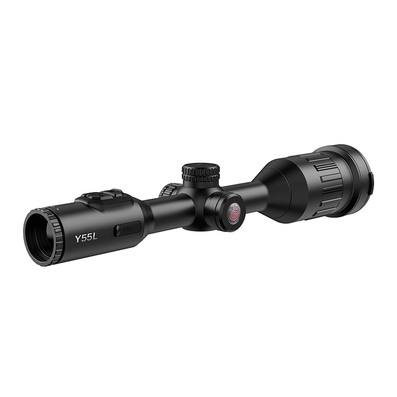 The built-in electronic rangefinder thermal imaging scope features AI+ super-resolution technology for clearer images, with a resolution of 640×512.
