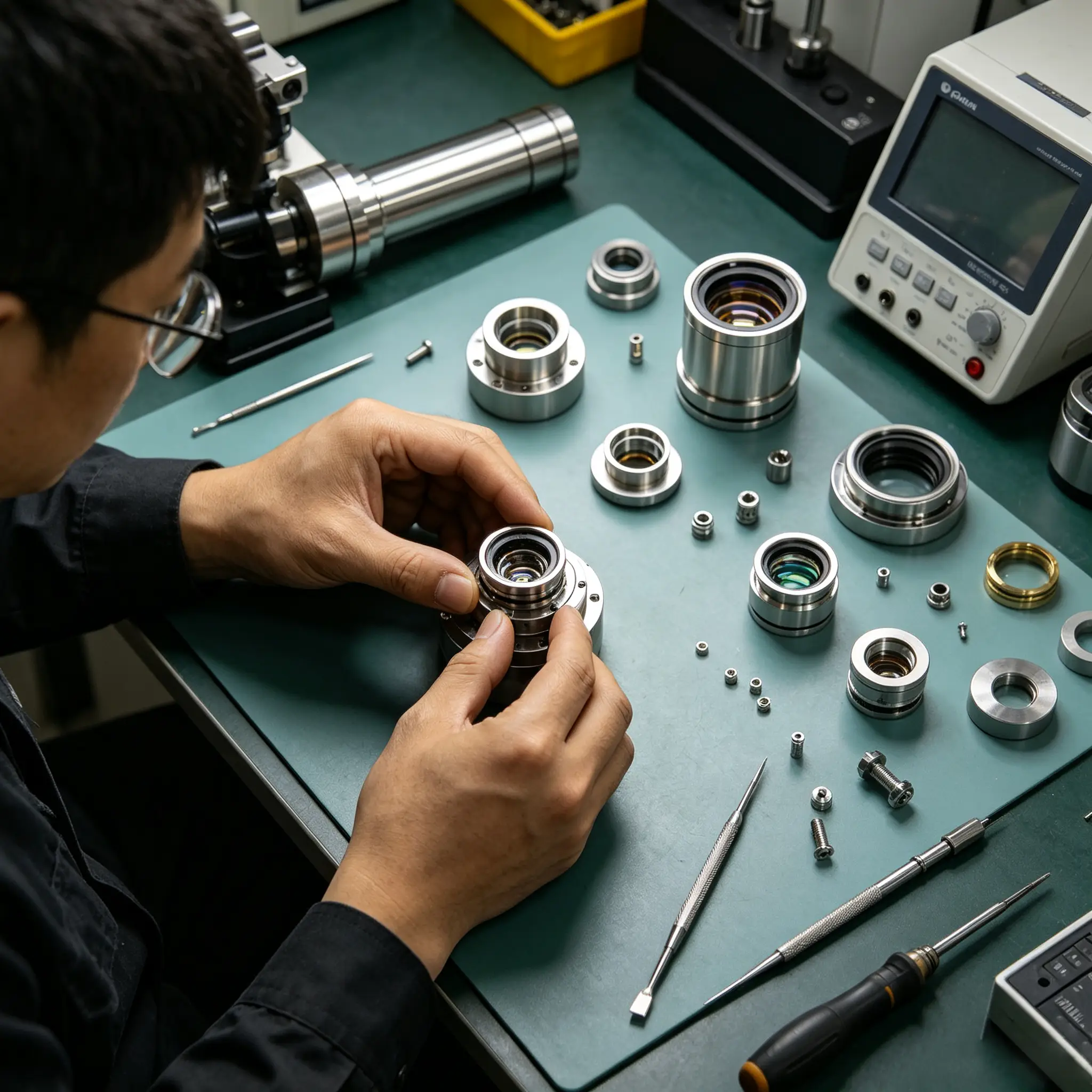 Early optical product foundation and precision adjustment
