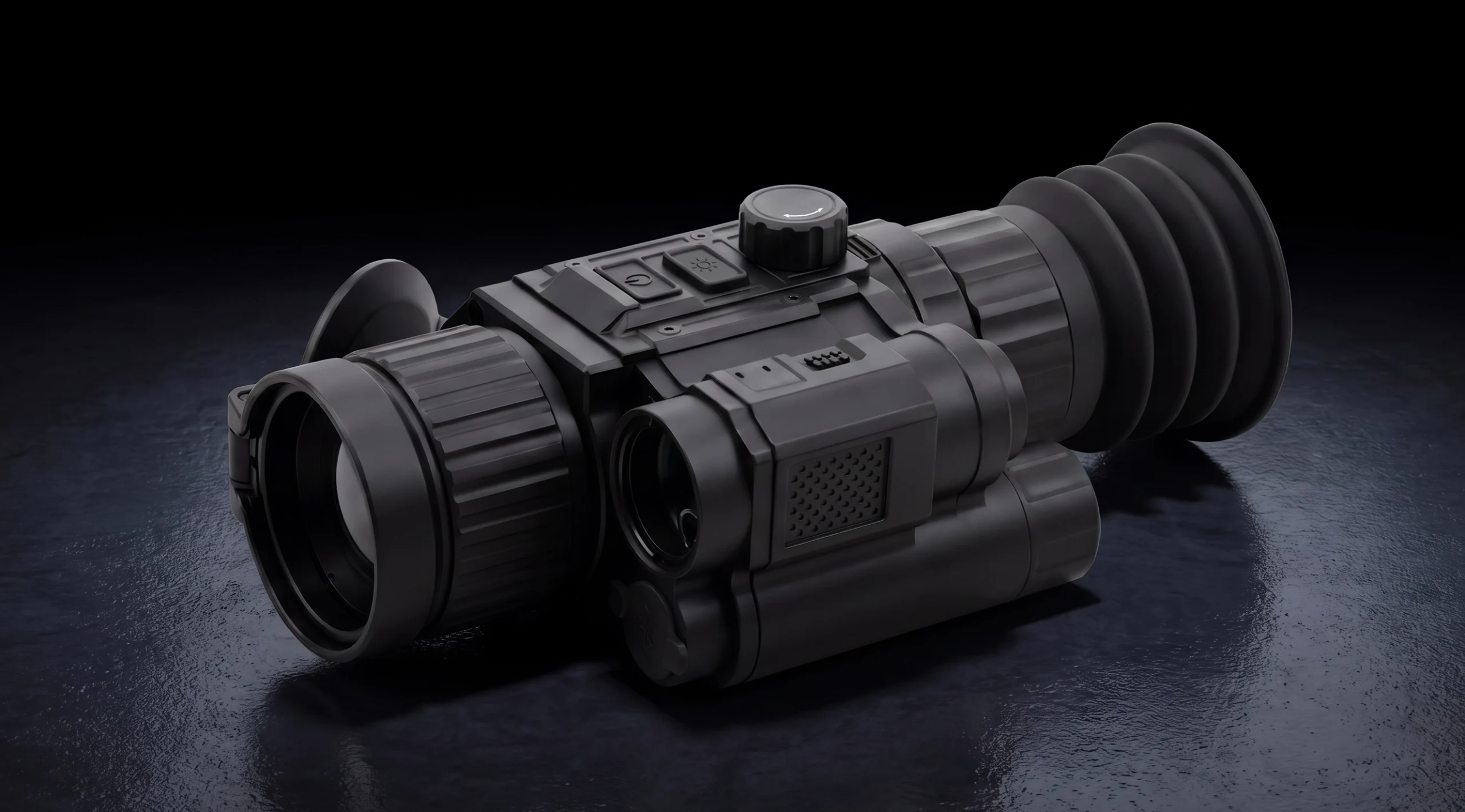 ST35Pro field overview showing the objective, ranging module, power assembly and top controls