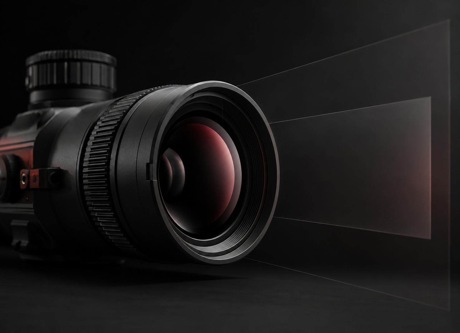 Close-up objective lens visual illustrating different viewing configurations