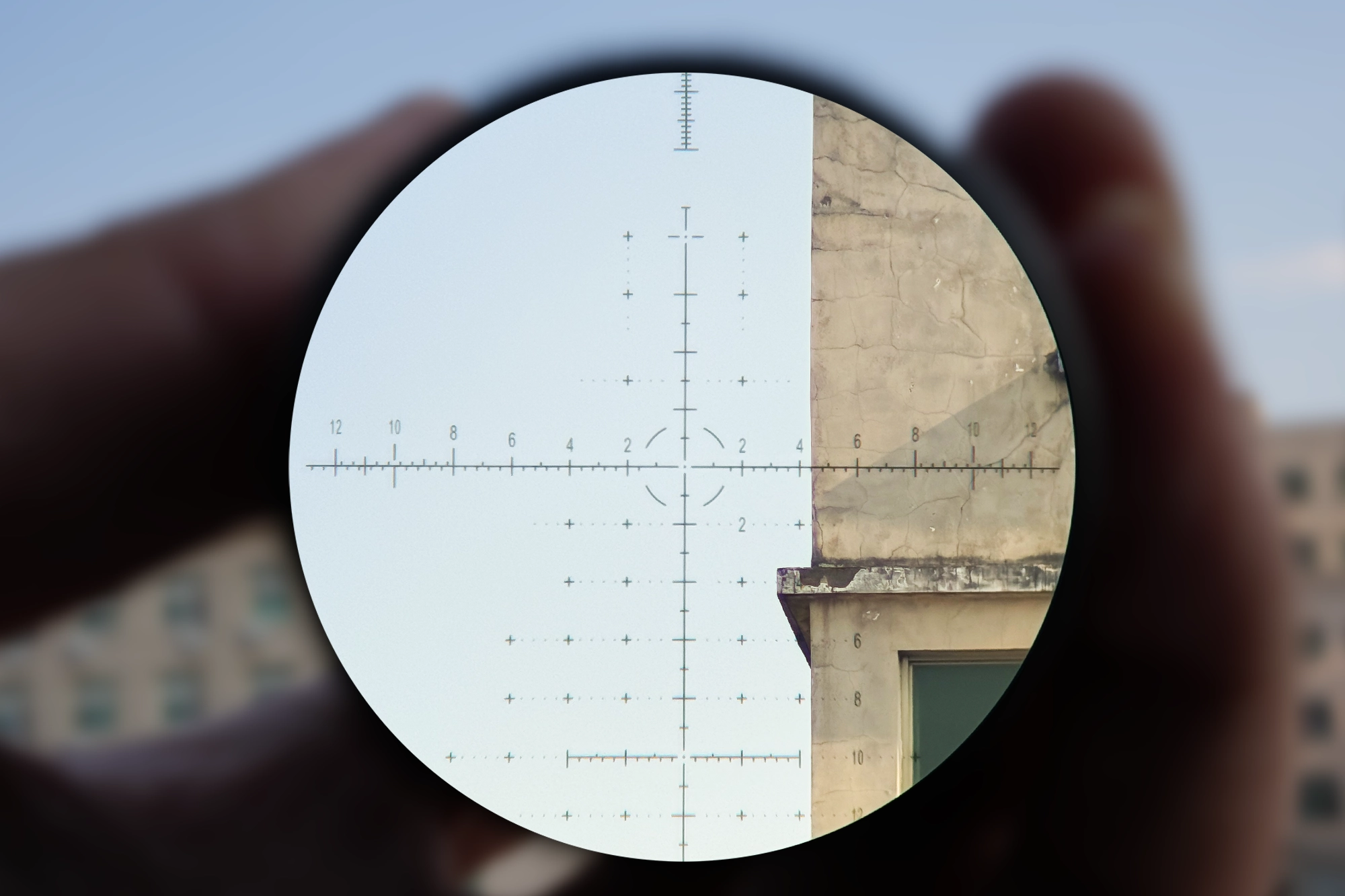 Viewing reference through the optical riflescope reticle
