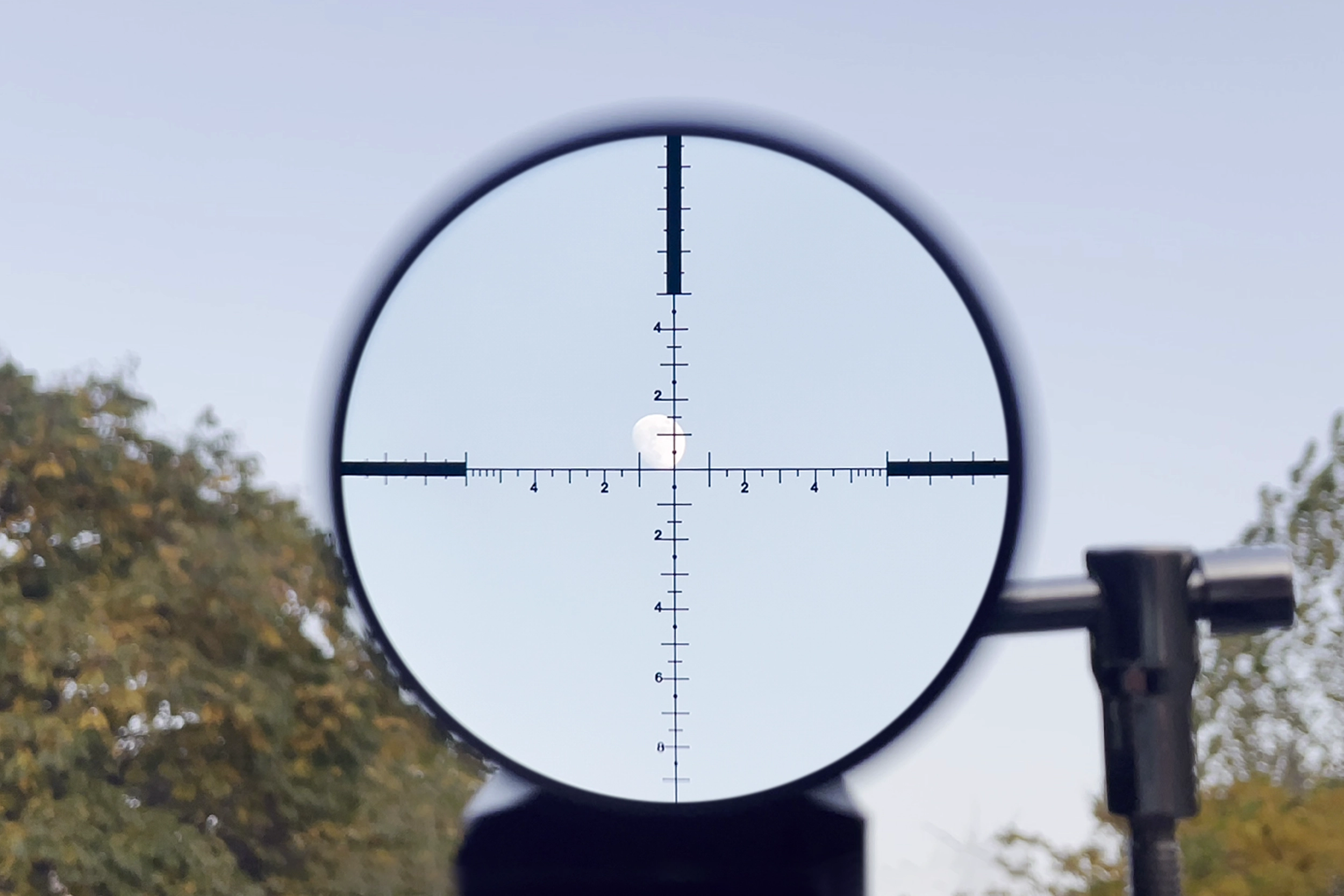 Viewing reference through the optical riflescope reticle