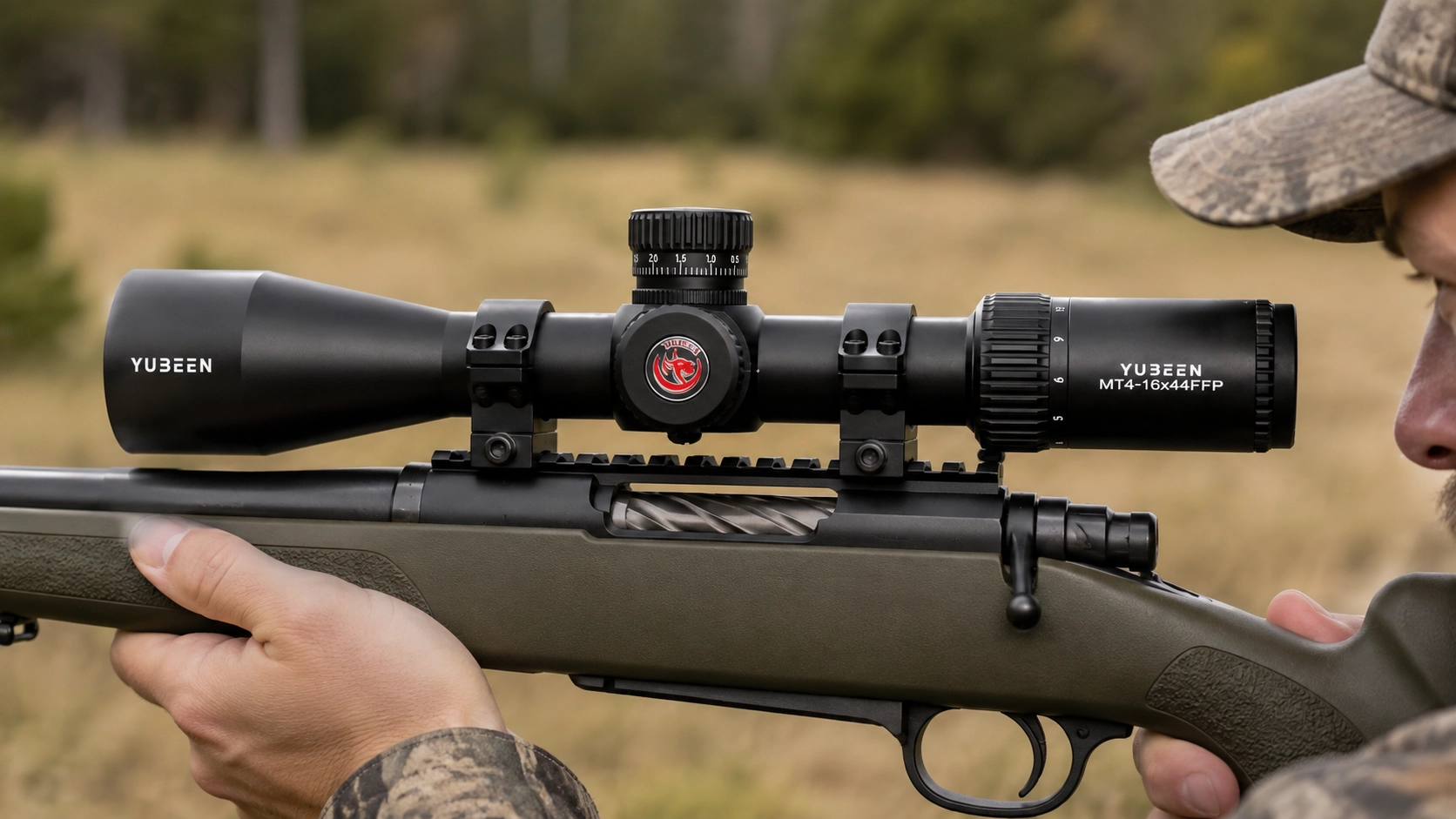 Precision shooter using the Yubeen MT4-16×44 SF FFP riflescope in the field