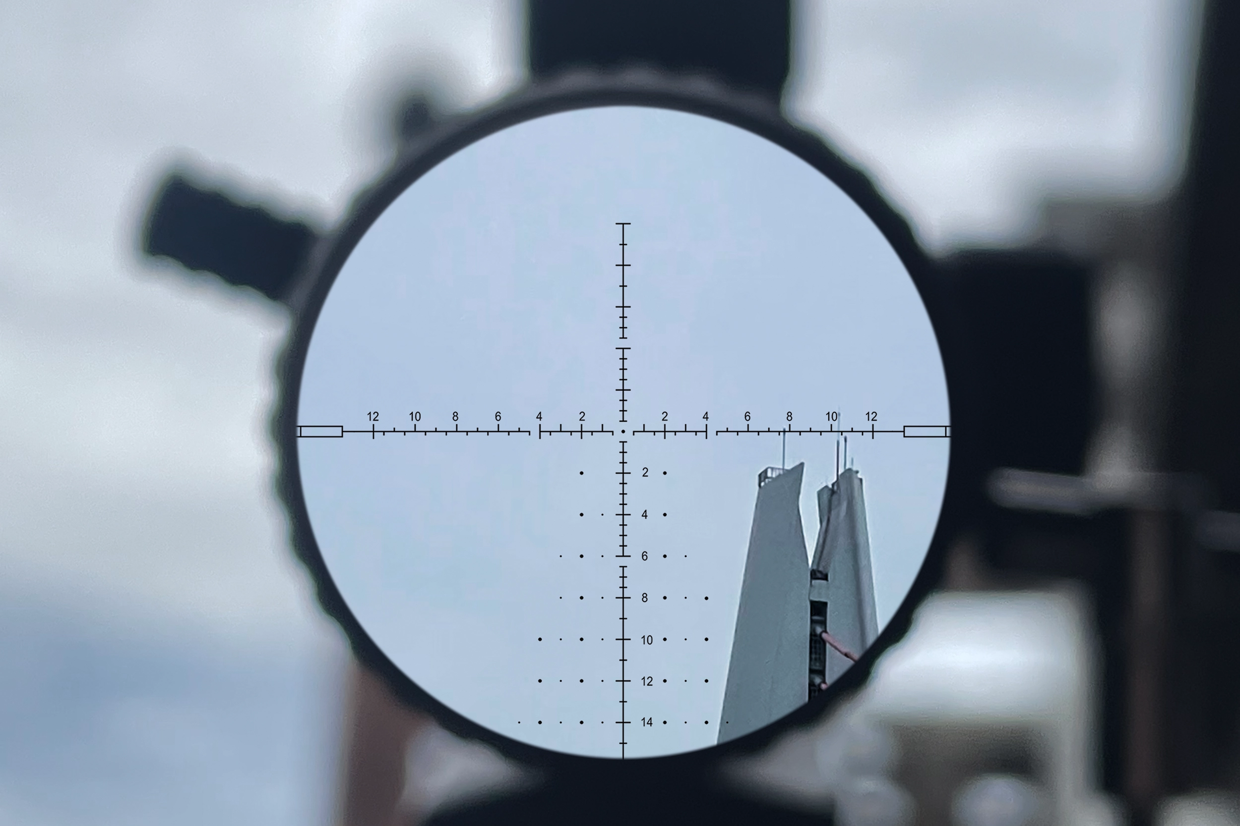 Reticle viewing reference for the Yubeen MT4-16×44 SF FFP riflescope