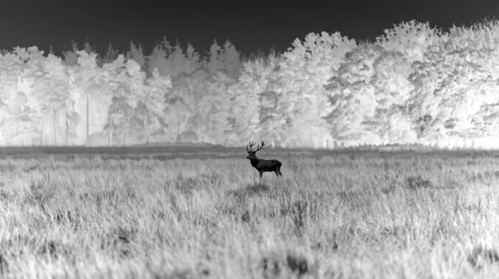 Thermal scope used for nighttime wildlife observation