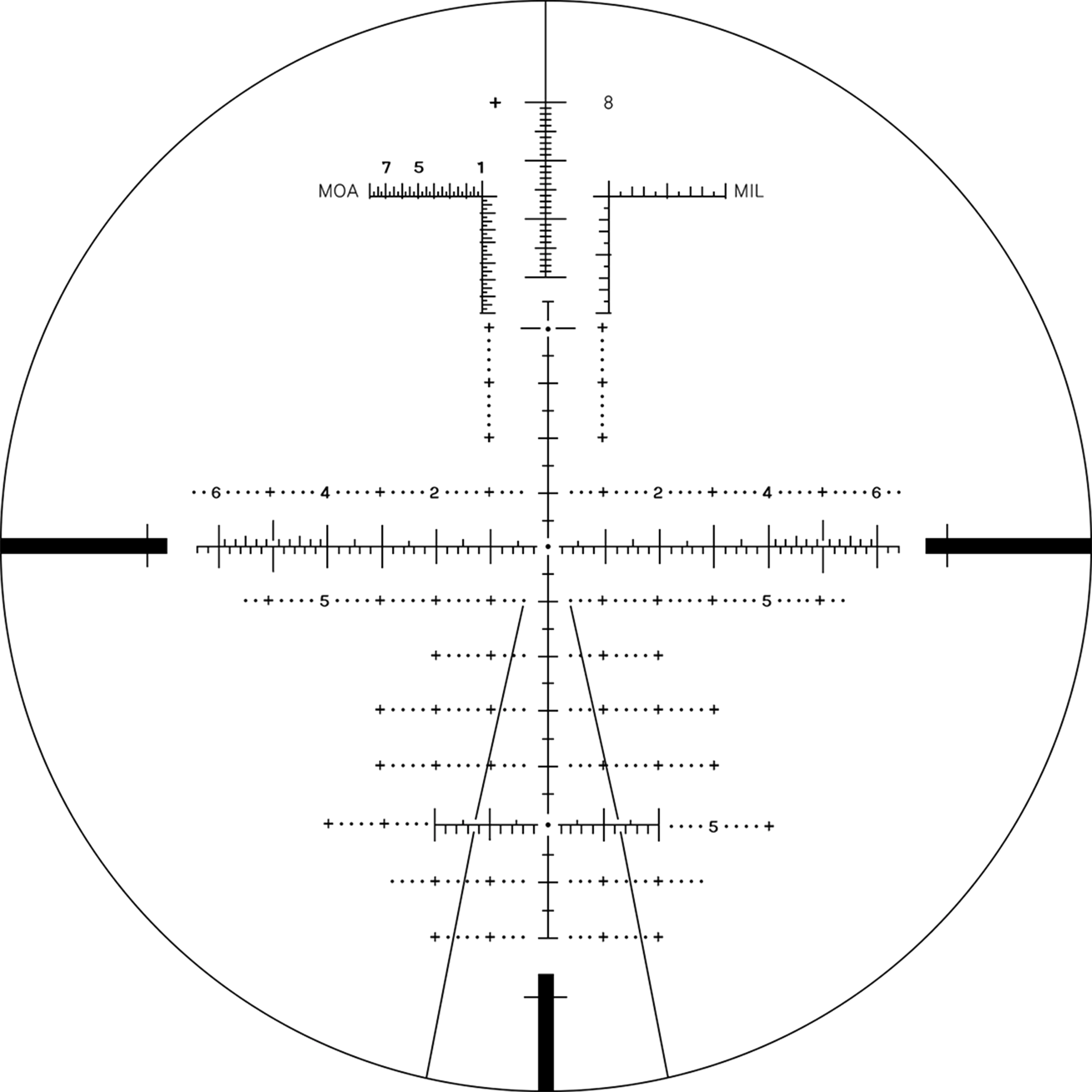 VX5-25×50 SFIR SFP reticle view